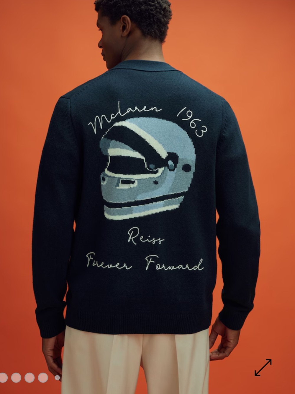 Mens McLaren F1 Intarsia Cardigan in Navy Size M